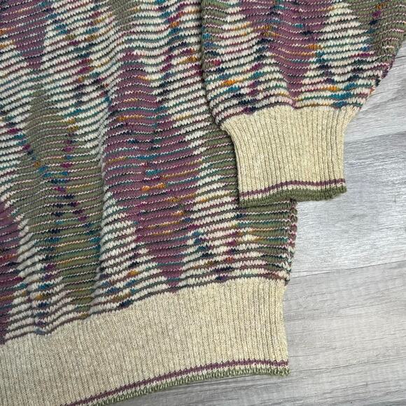 Vintage 90s Grandpacore Isle of Cotton Sweater Made in USA Size XL - Picture 6 of 6